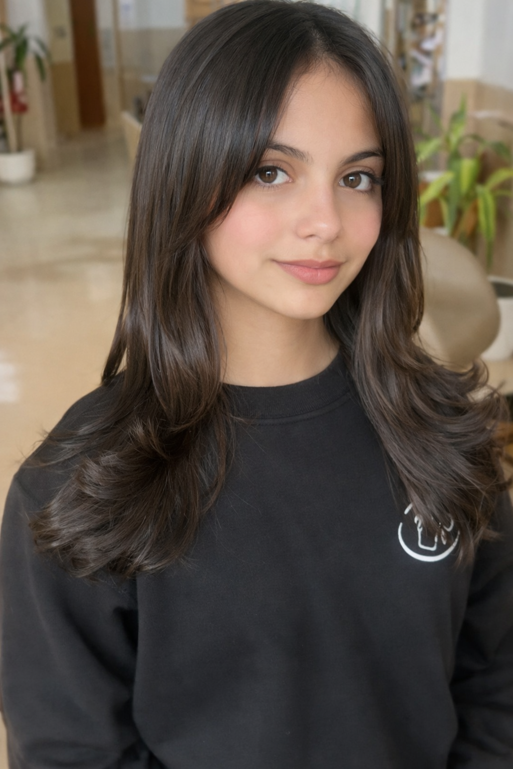 Corte en capas con acabado brillante en Angel&iacute;sima